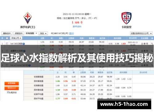 足球心水指数解析及其使用技巧揭秘
